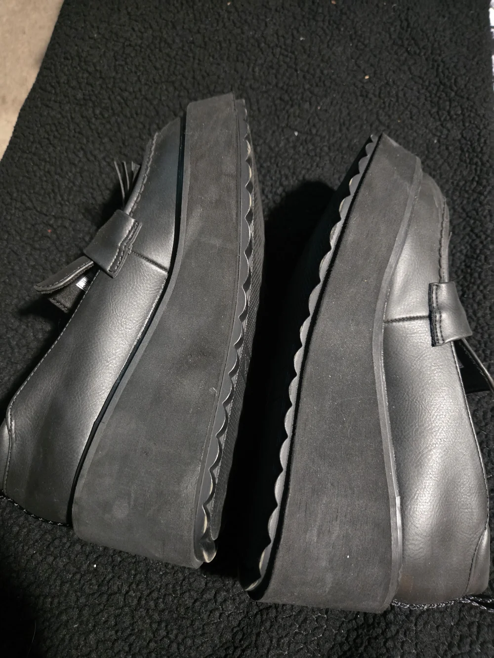 Rocket Dog Black Tassel Platform Loafers